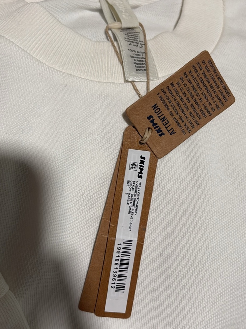 SKIMS Cream Crewneck Dress Shirt